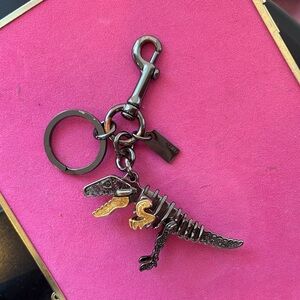 Rarest Coach Rexy Black and Gold glitter Dinosaur Keychain